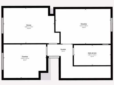 Plan de la maison 4 pieces a Lunel-Viel