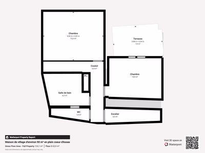 Plan de l’étage, maison de village à vendre à Assas