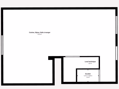Plan de la maison 4 pieces a Lunel-Viel