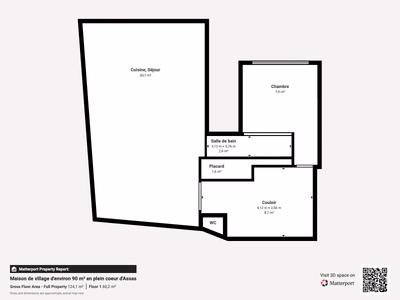 Plan du rez-de-chaussée, maison de village à vendre à Assas