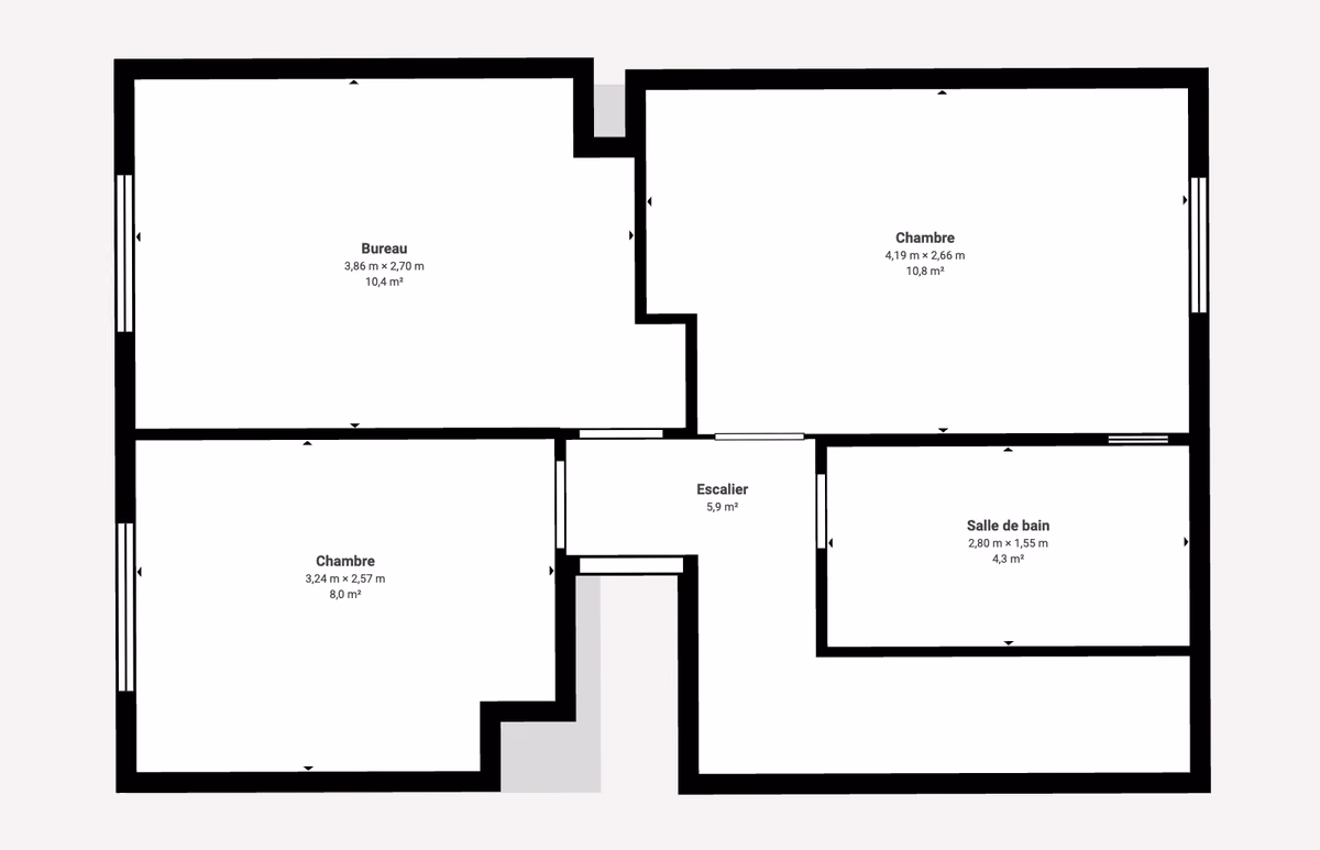 Plan de l'étage de la maison à vendre à Lunel-Viel