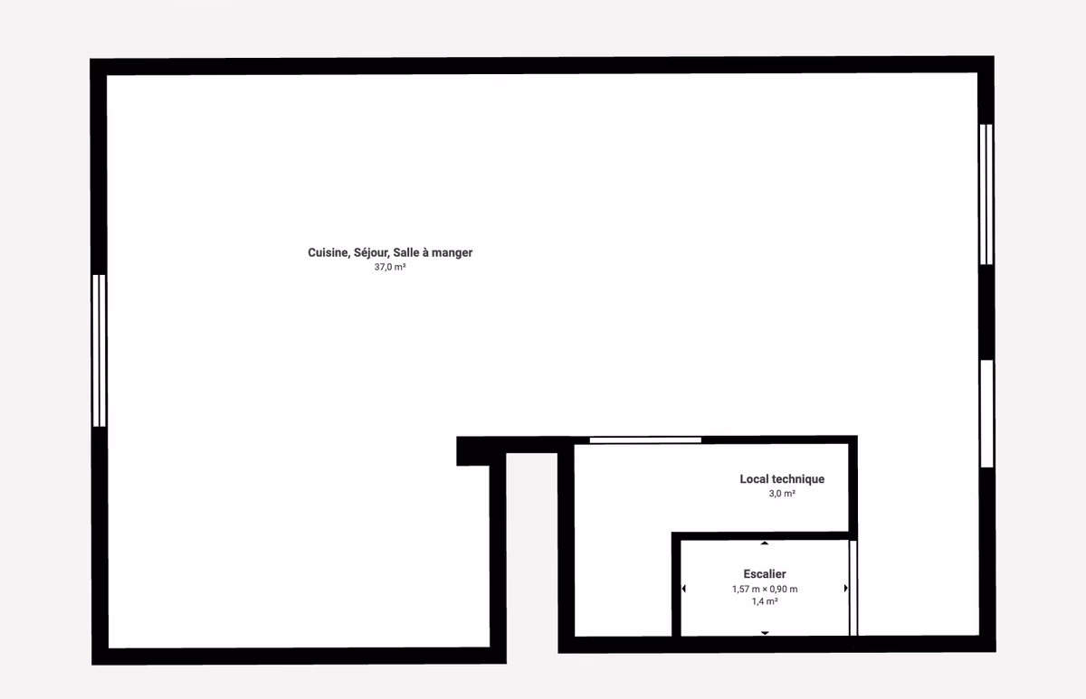 Plan du rez-de-chaussée de la maison à vendre à Lunel-Viel
