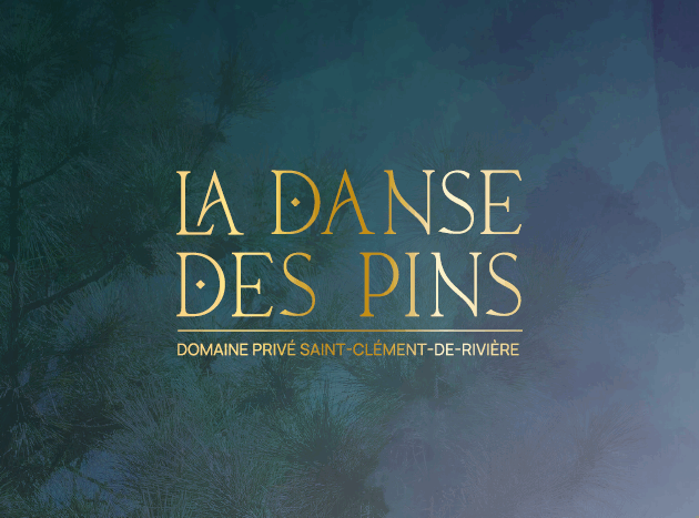 Affiche La Danse des Pins sur fond bleu-vert avec branches de pins et logo Major Dom.